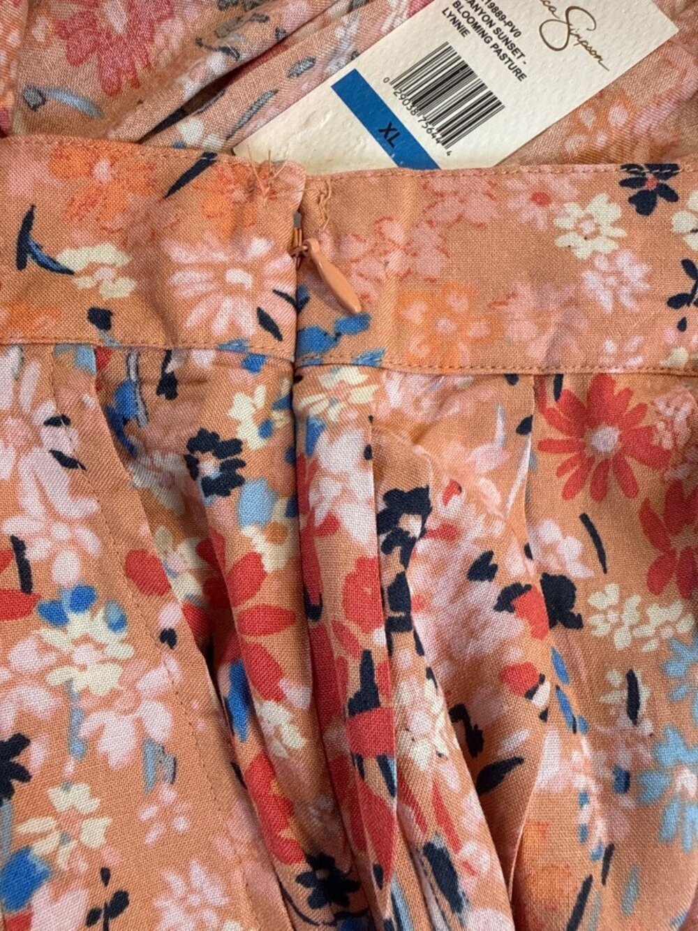 Jessica Simpson Floral Skort~Size XL~Peach Blue Pocketed Mini NWT L17 02 - Picture 7 of 9
